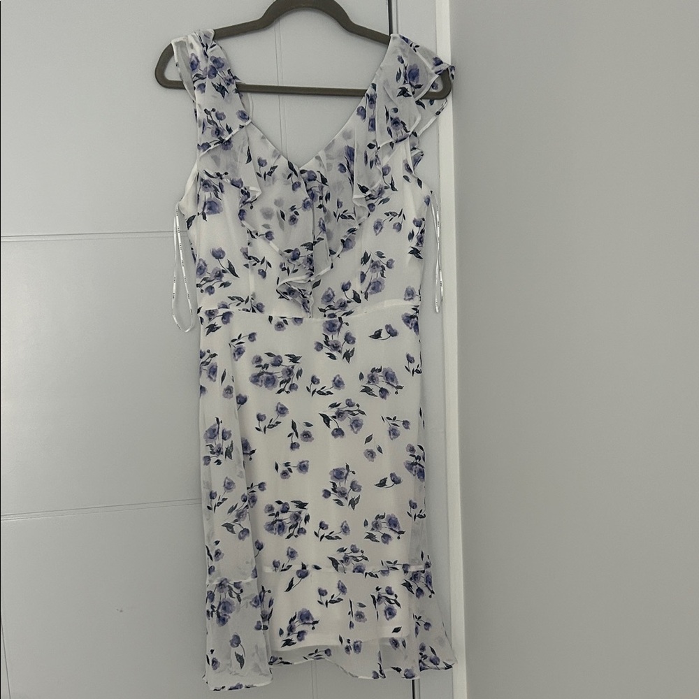 DKNY Floral Ruffle Dress